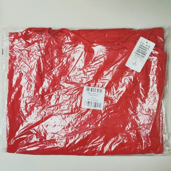 ❤NWT VINTAGE TORRID MINI TANK DRESS - VIVA MAGENTA RED - SUPER SOFT - PLUS SIZE - Picture 4 of 12